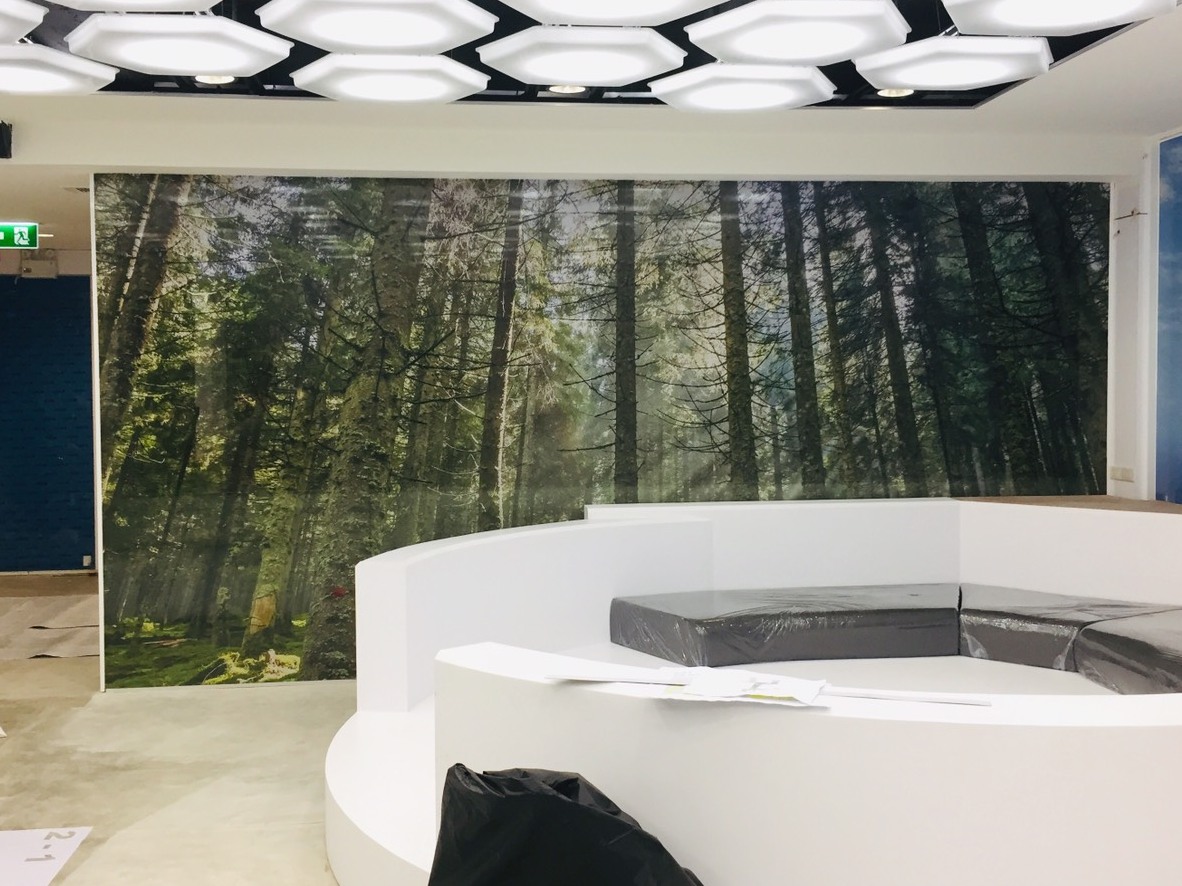 พิมพ์ภาพวิวบนสติ๊กเกอร์ติดผนัง ขนาดใหญ่