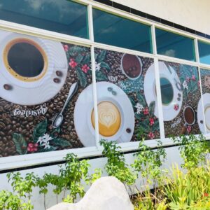 พิมพ์สติ๊กเกอร์ติดกระจกร้านอาหาร