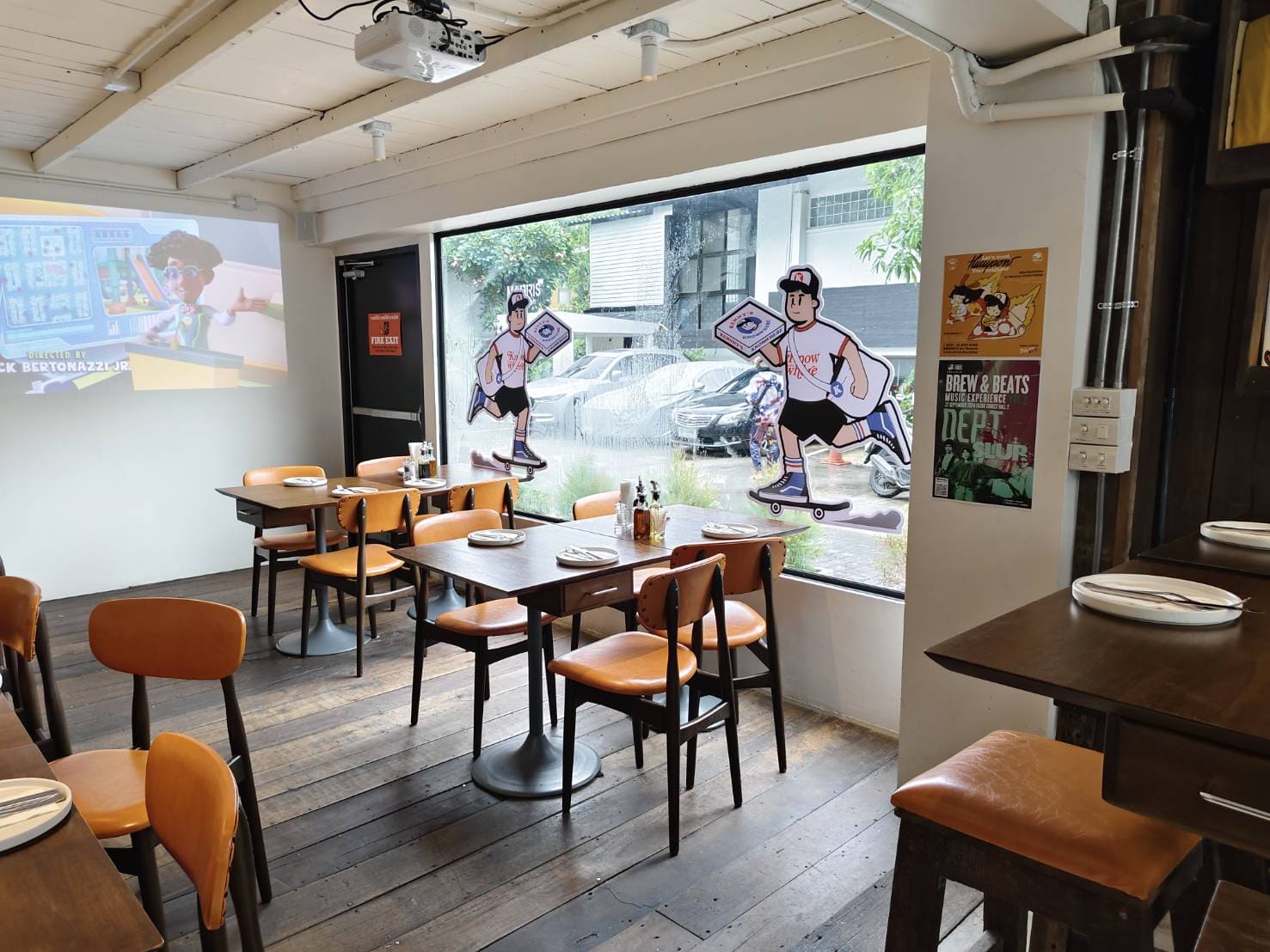 สติ๊กเกอร์ติดกระจกตกแต่งร้านอาหาร