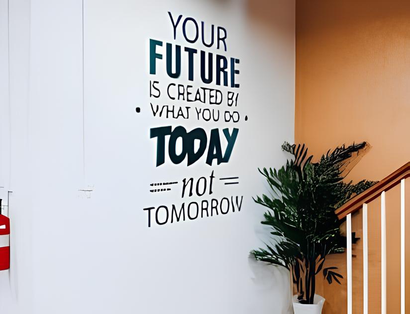 สั่งทําสติ๊กเกอร์ไดคัทติดผนังออฟฟิศ